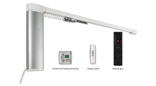 Моторизованный карниз для штор Somfy GLYDEA 35E DCT (штора до 10м)